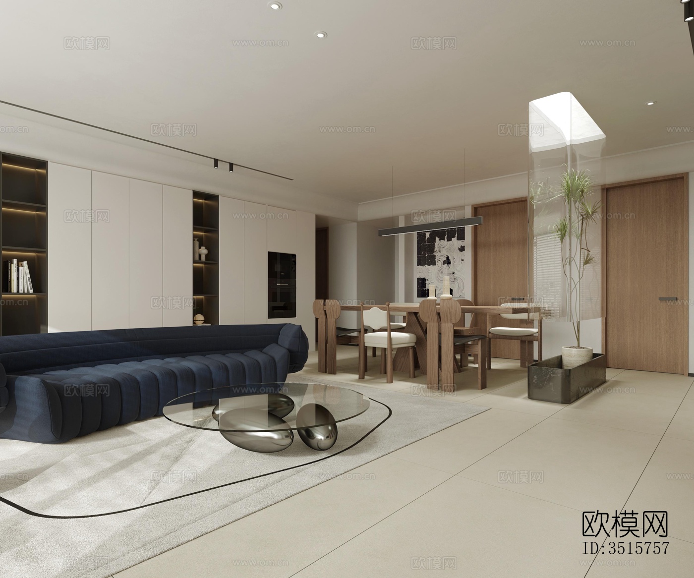 现代平层效果图下载（渲染图1）