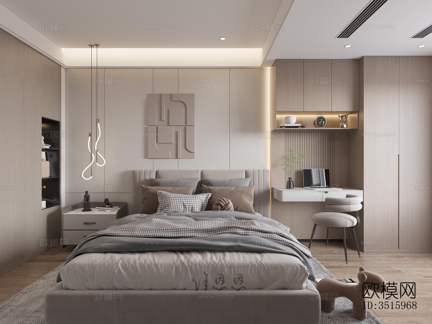 现代平层效果图下载（渲染图6）