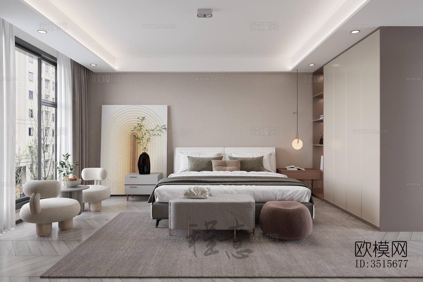 现代平层效果图下载（渲染图5）