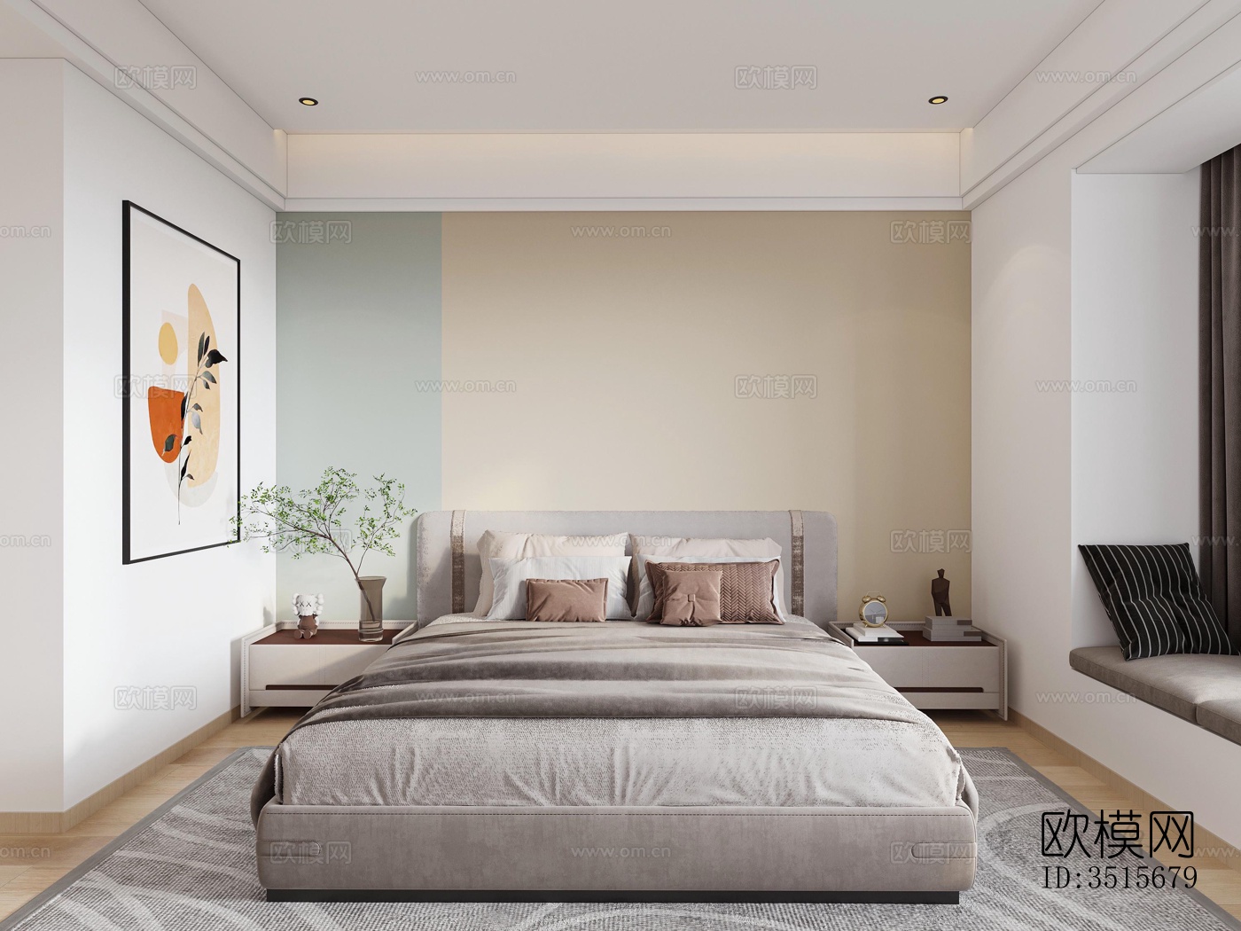 现代平层效果图下载（渲染图6）