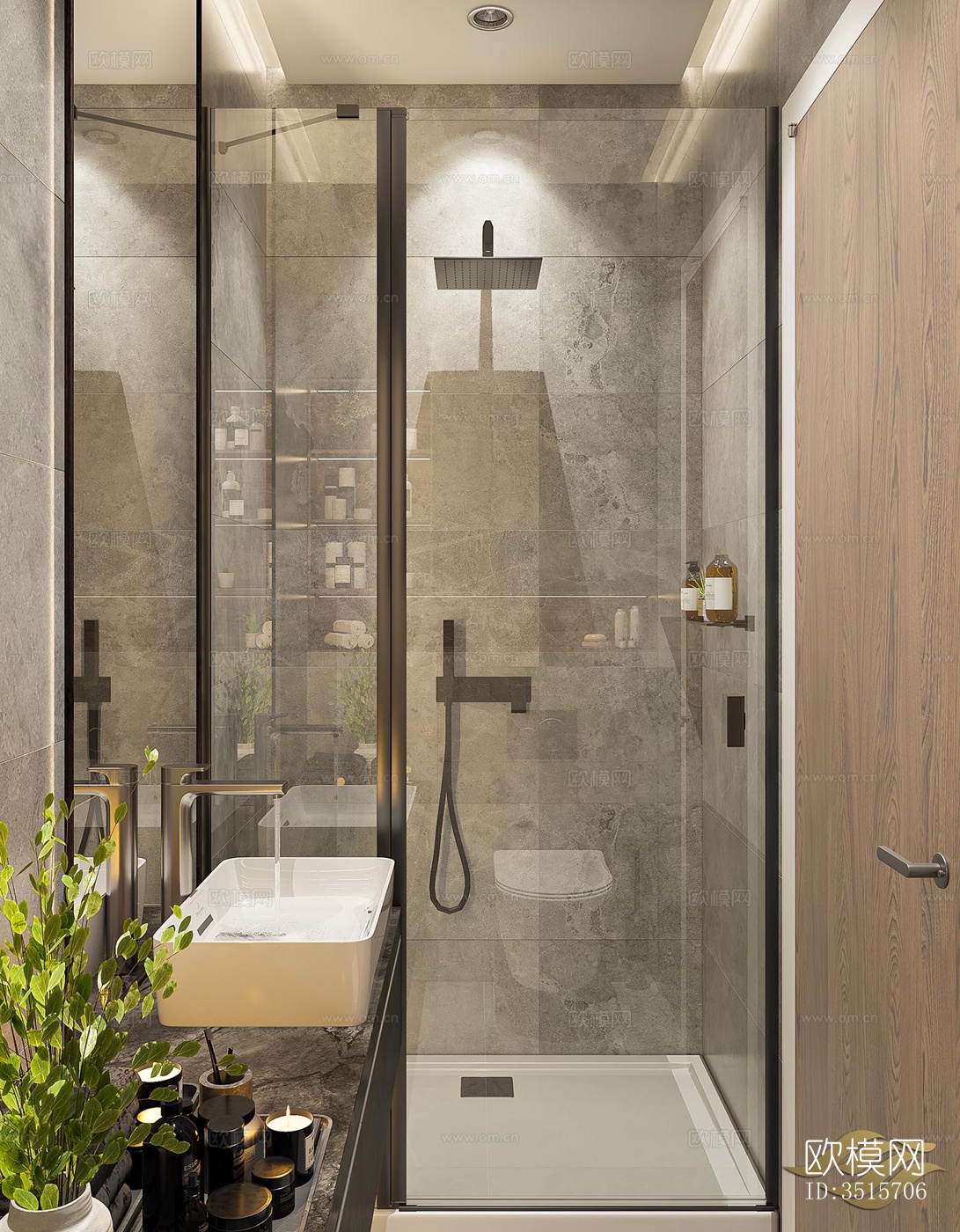 现代平层效果图下载（渲染图9）