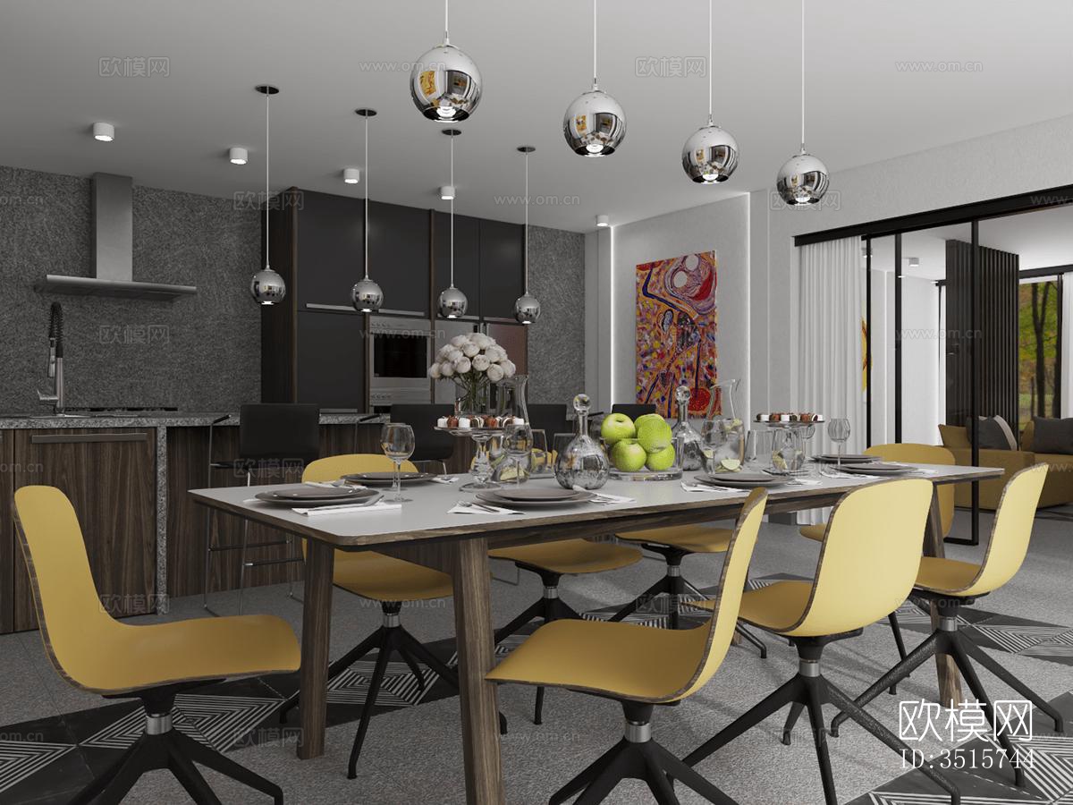 现代平层效果图下载（渲染图10）