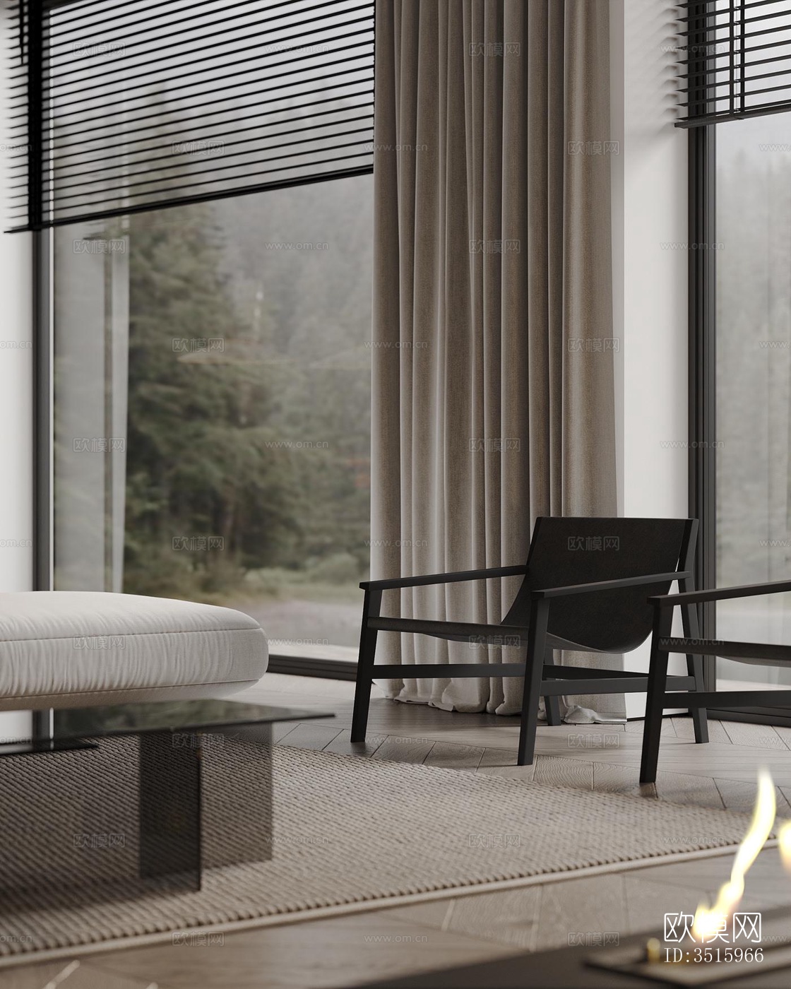 现代平层效果图下载（渲染图9）