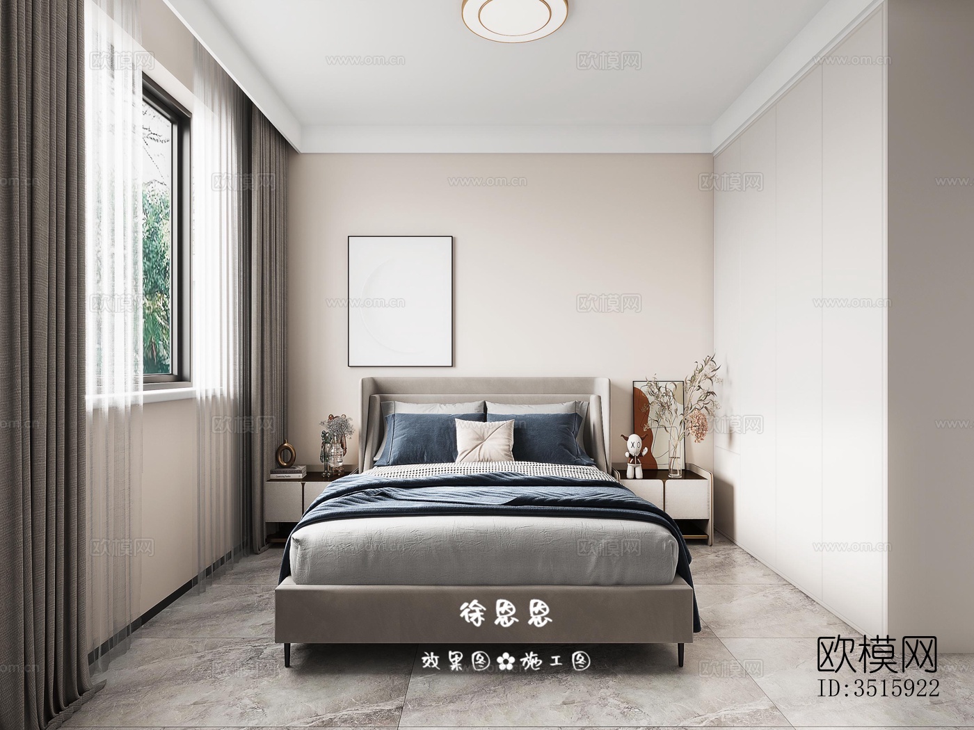 现代平层效果图下载（渲染图8）