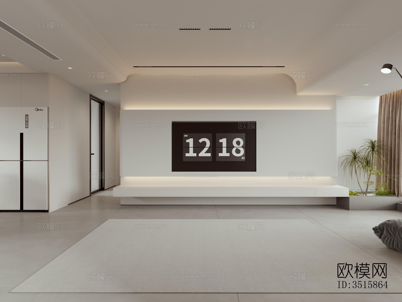 现代平层效果图下载（渲染图4）