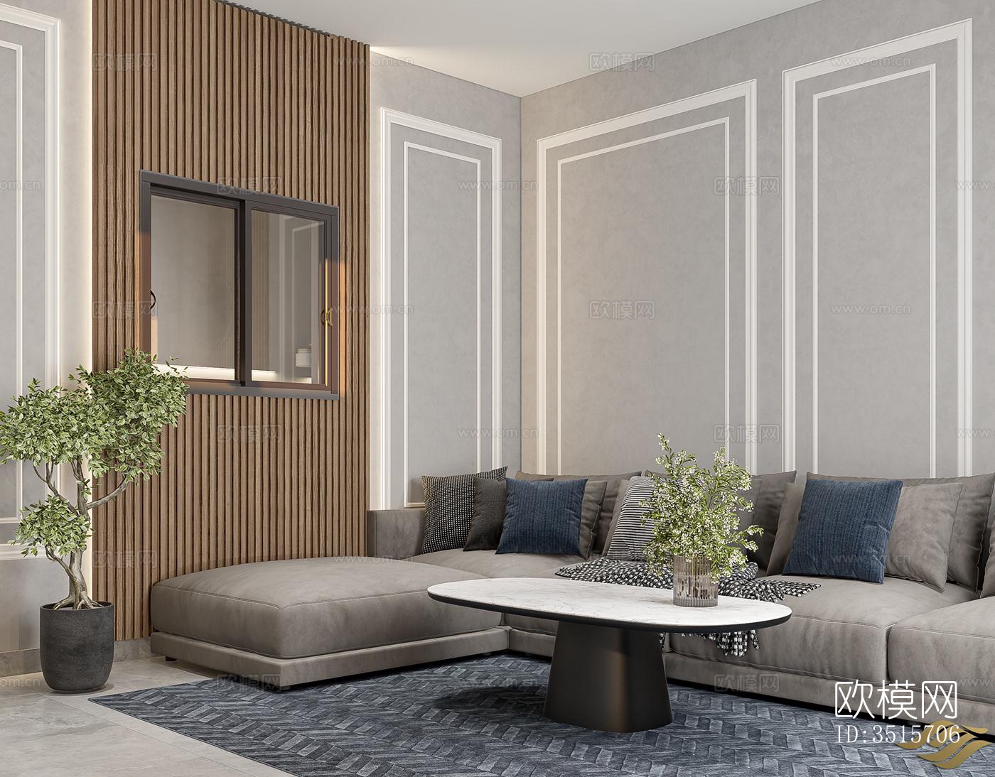 现代平层效果图下载（渲染图10）