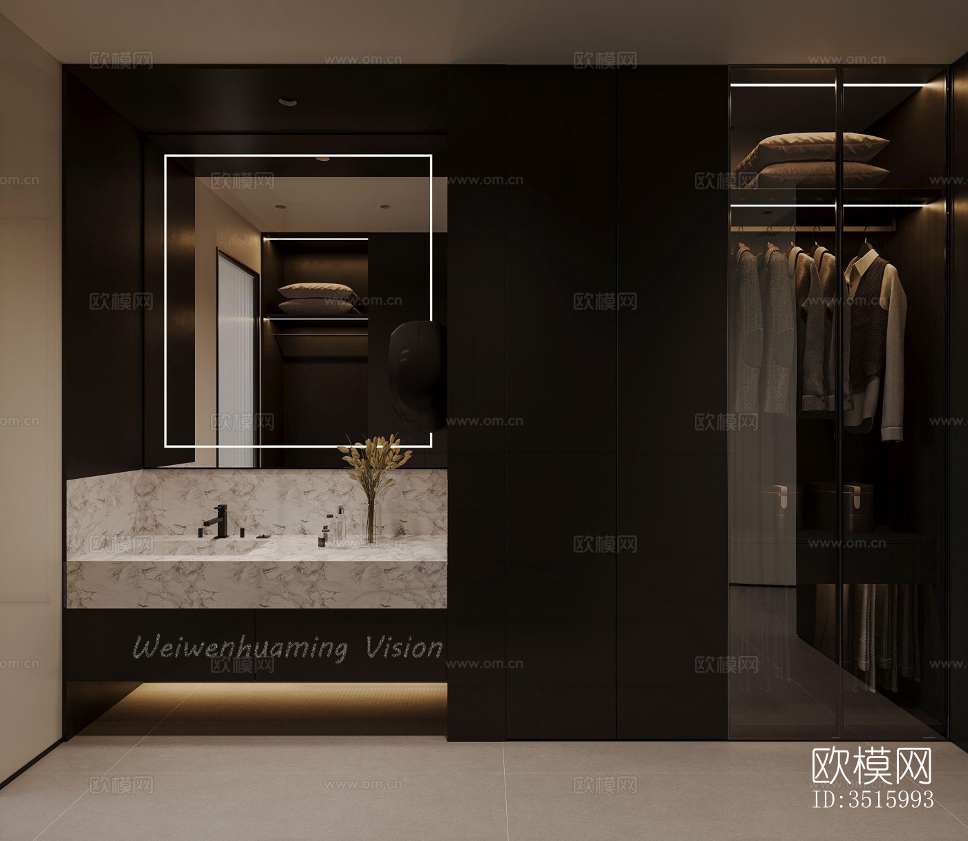 现代平层效果图下载（渲染图7）