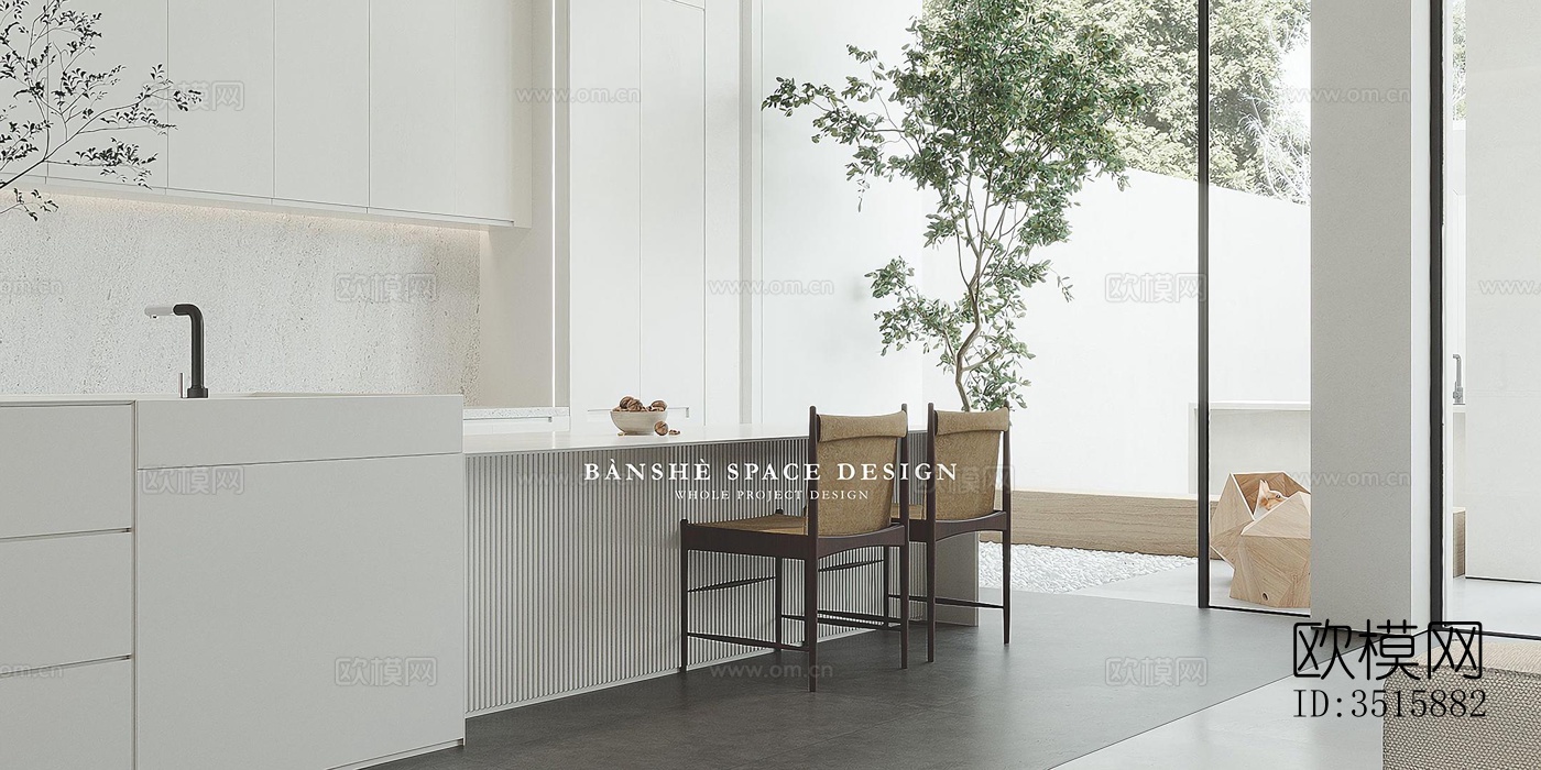 现代平层效果图下载（渲染图2）