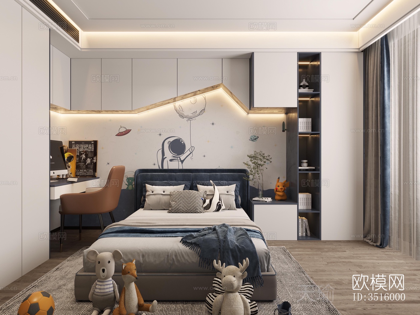 现代平层效果图下载（渲染图5）