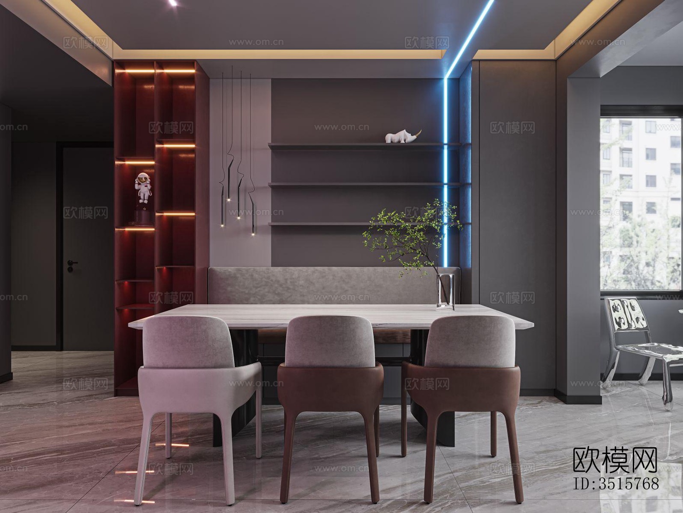 现代平层效果图下载（渲染图9）