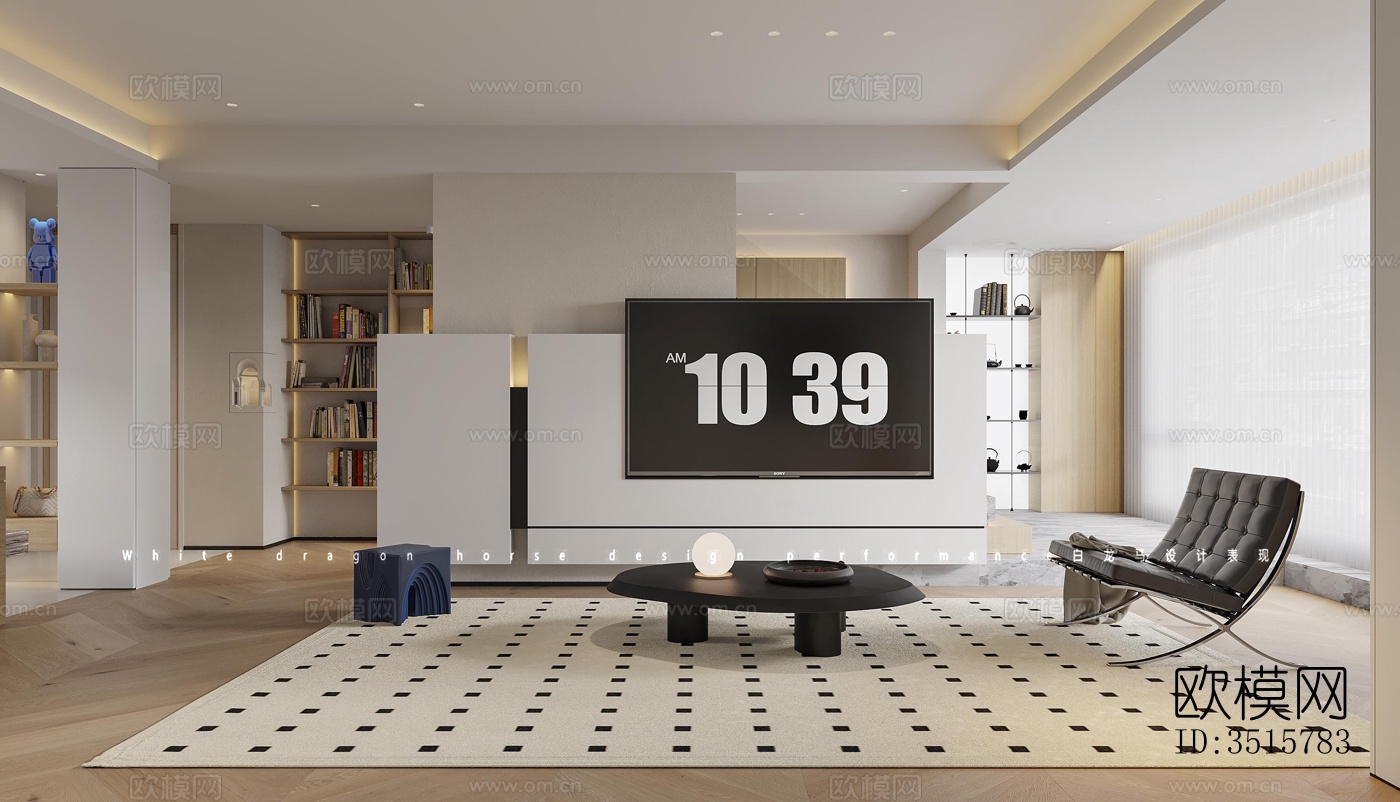 现代平层效果图下载（渲染图3）