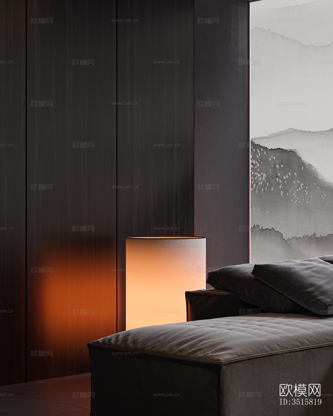 现代平层效果图下载（渲染图9）