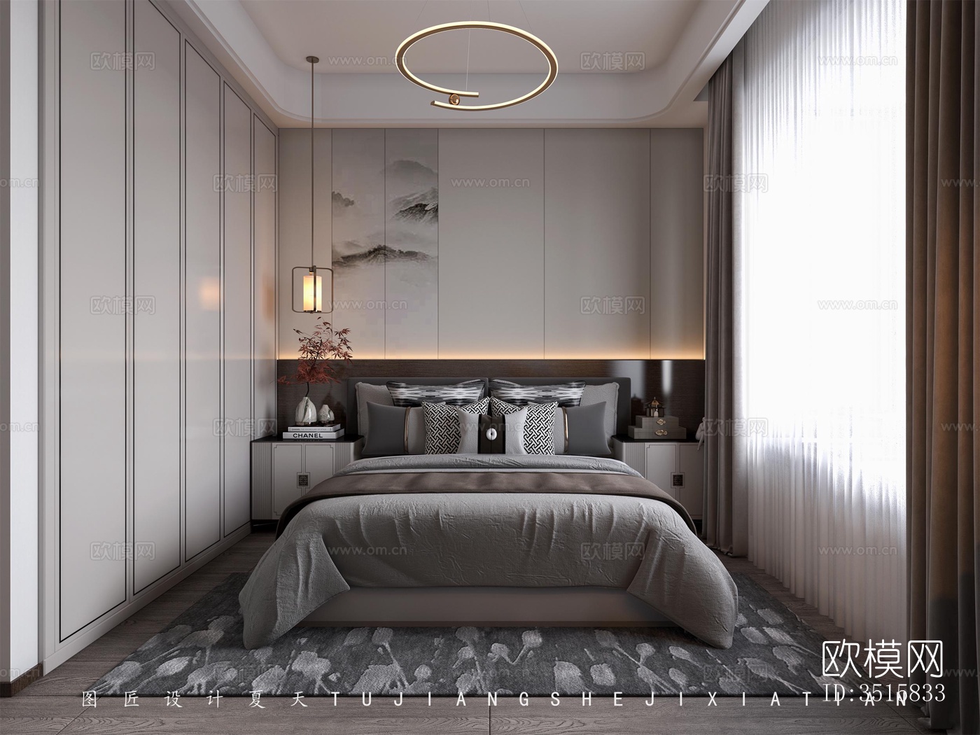 现代平层效果图下载（渲染图3）