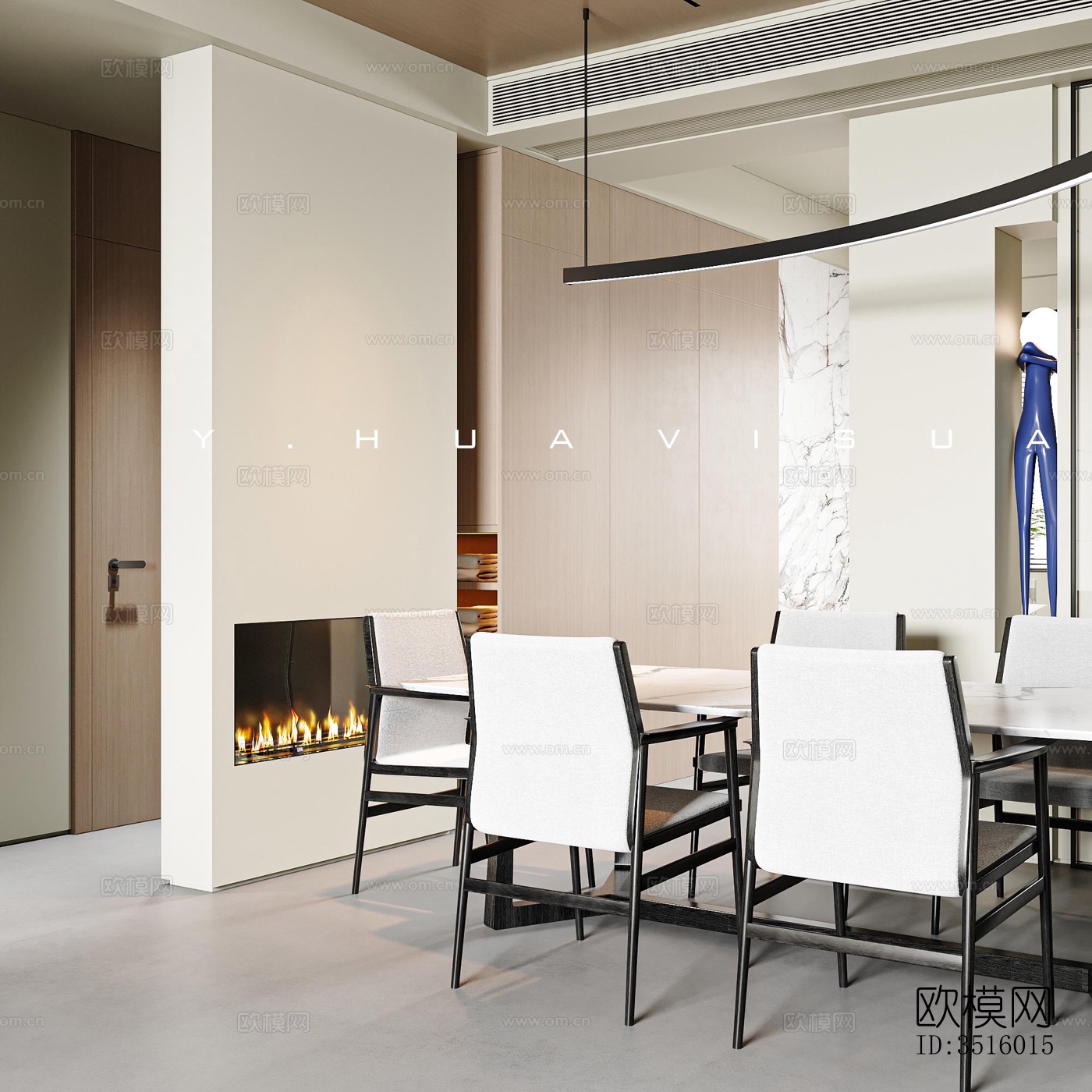 现代平层效果图下载（渲染图5）