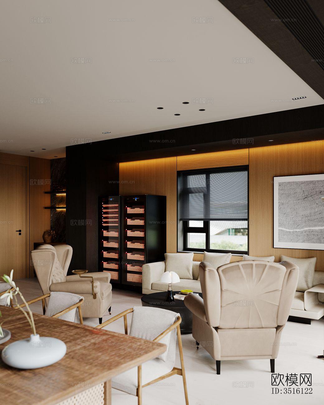 现代平层效果图下载（渲染图5）