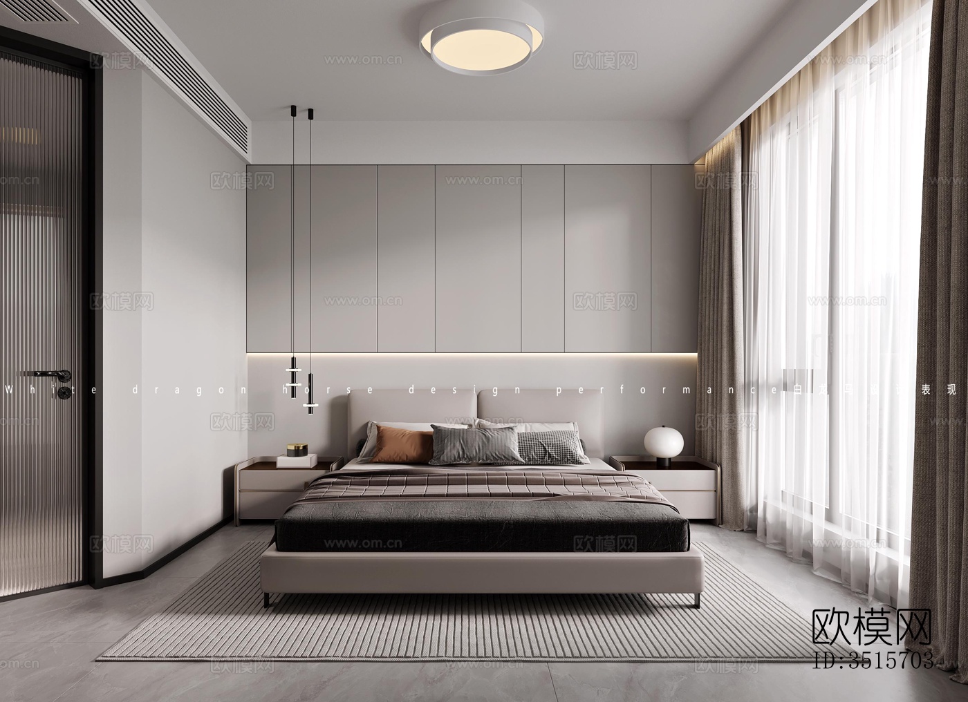 现代平层效果图下载（渲染图6）