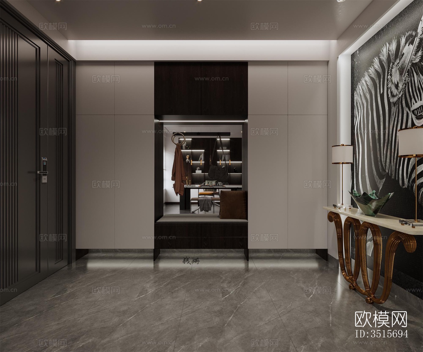 现代平层效果图下载（渲染图16）