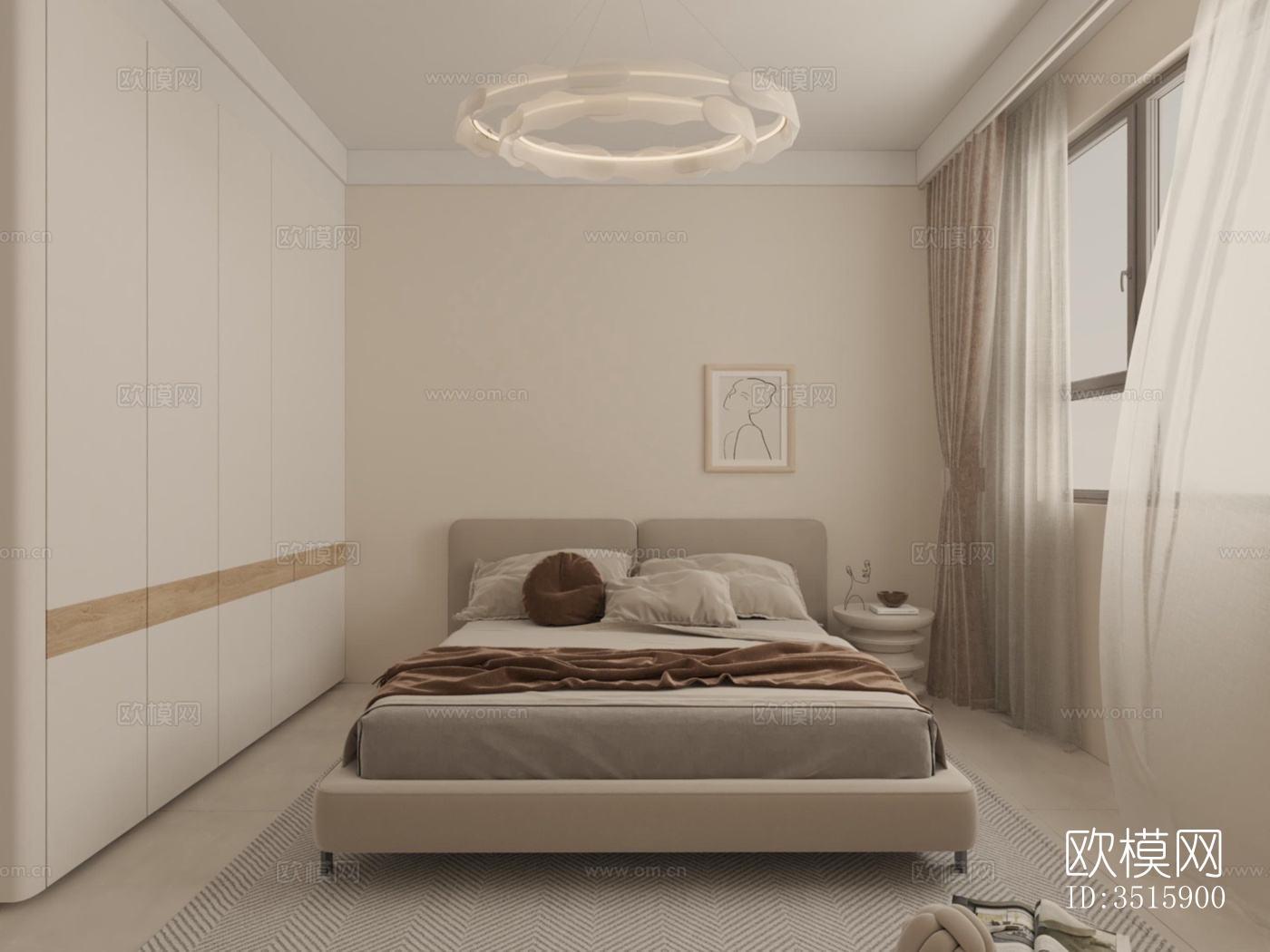 现代平层效果图下载（渲染图12）