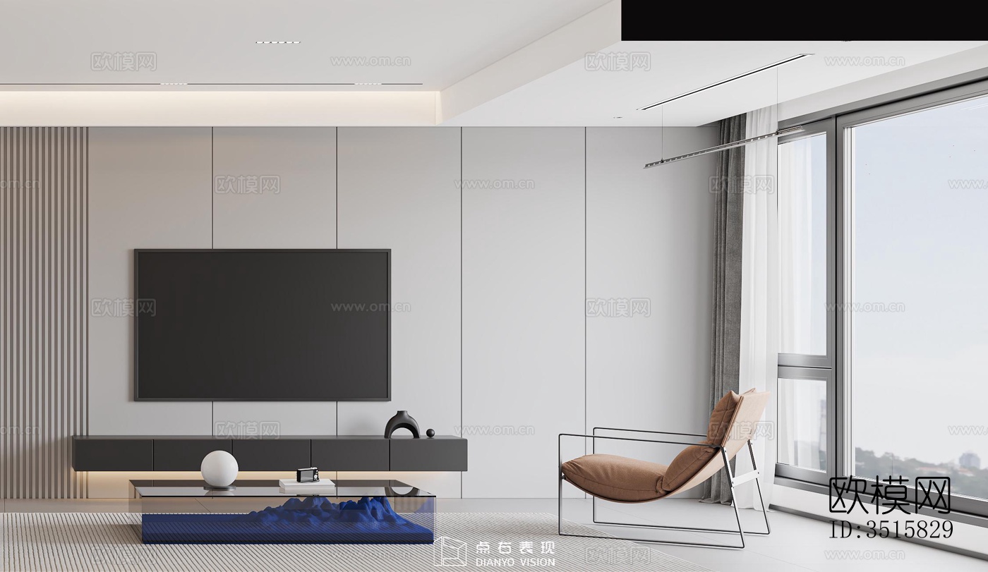 现代平层效果图下载（渲染图7）