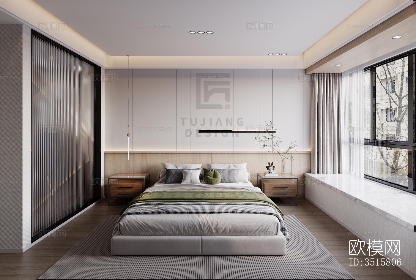 现代平层效果图下载（渲染图1）