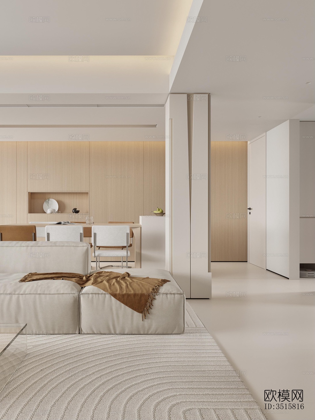 现代平层效果图下载（渲染图1）