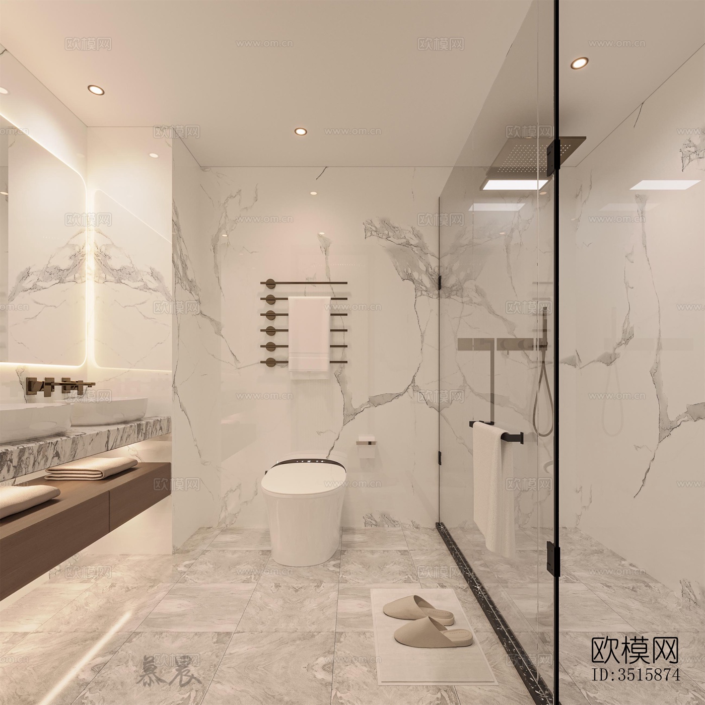 现代平层效果图下载（渲染图2）