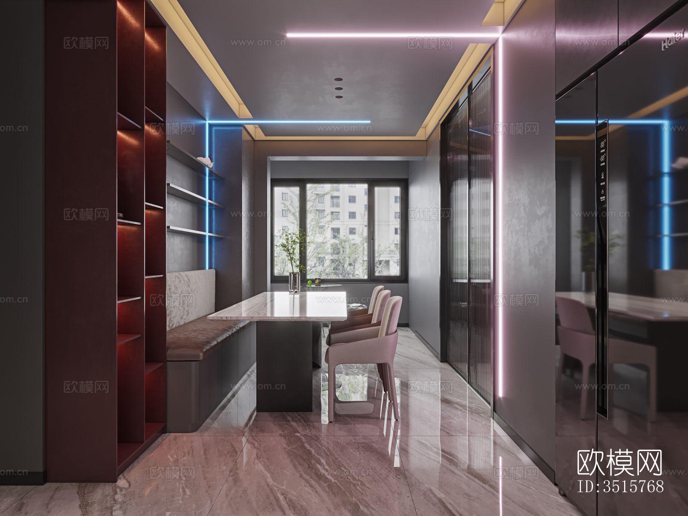 现代平层效果图下载（渲染图8）