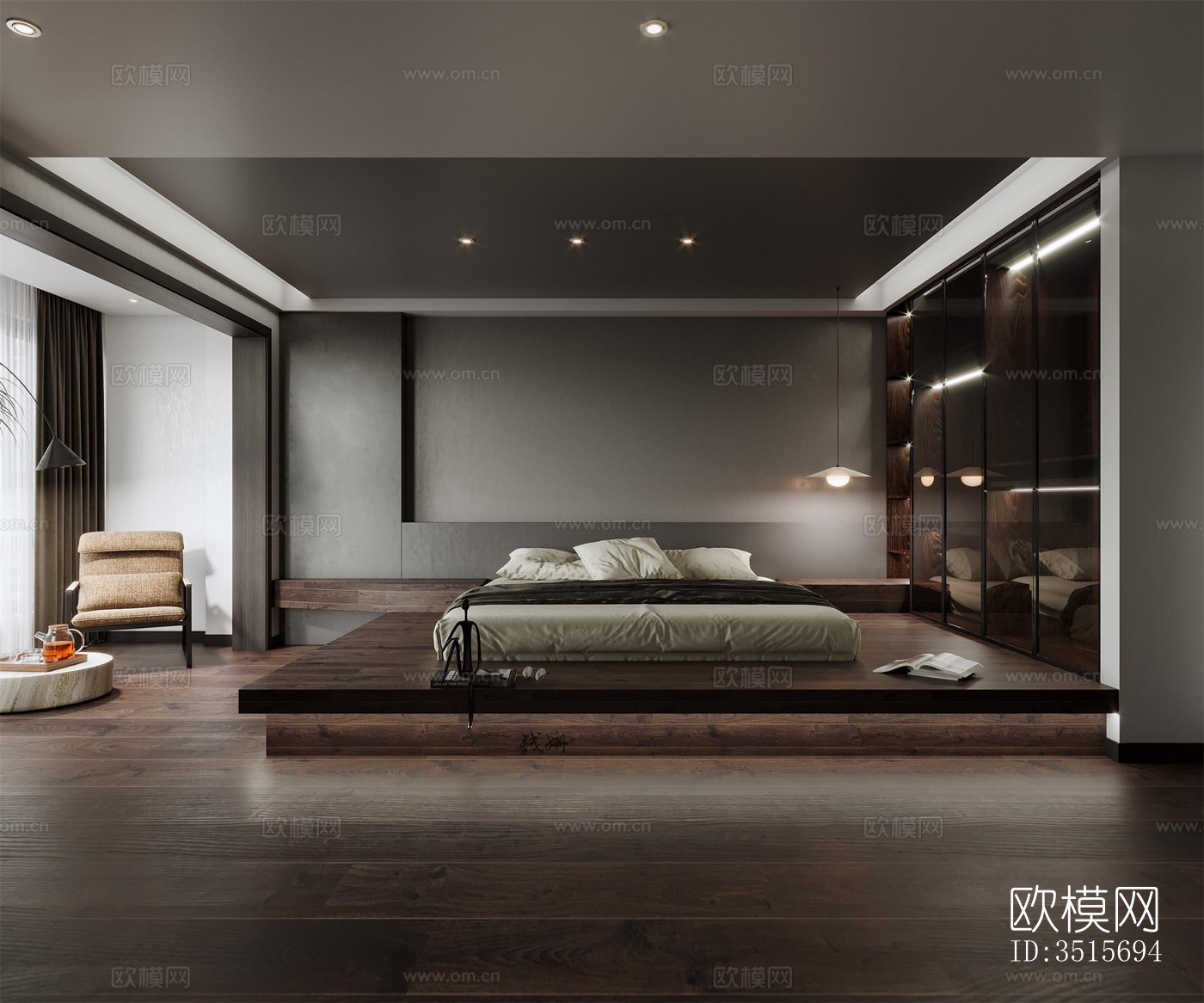 现代平层效果图下载（渲染图5）