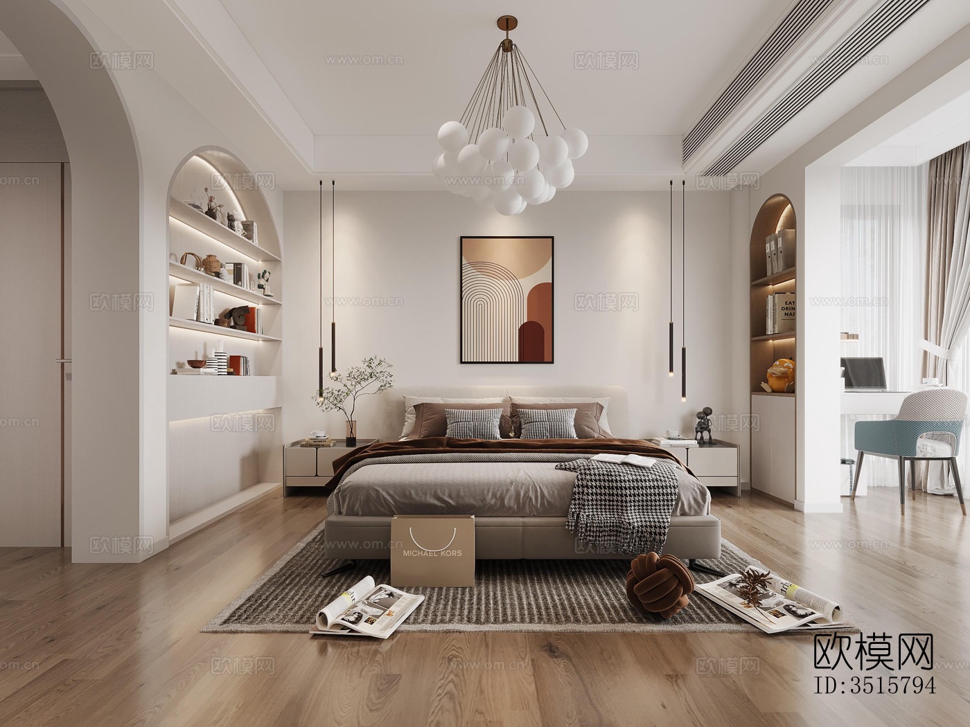 现代平层效果图下载（渲染图4）