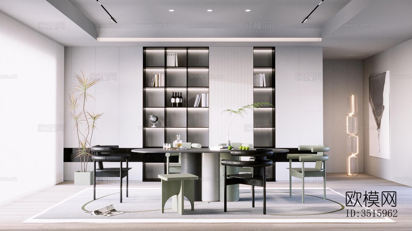 现代平层效果图下载（渲染图1）