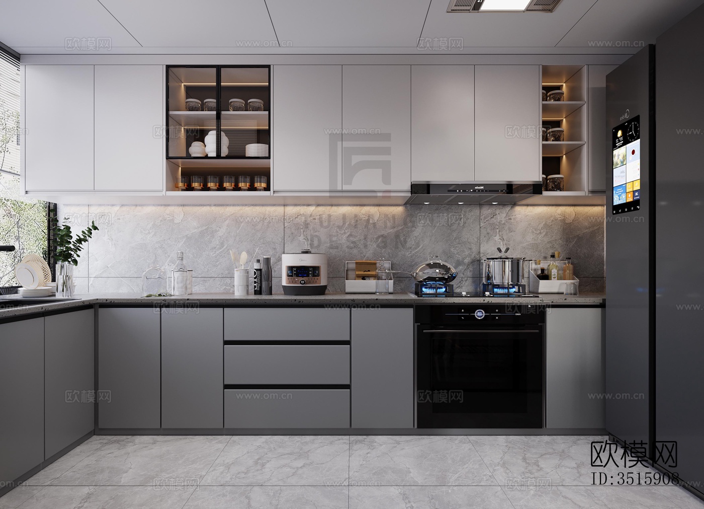 现代平层效果图下载（渲染图8）