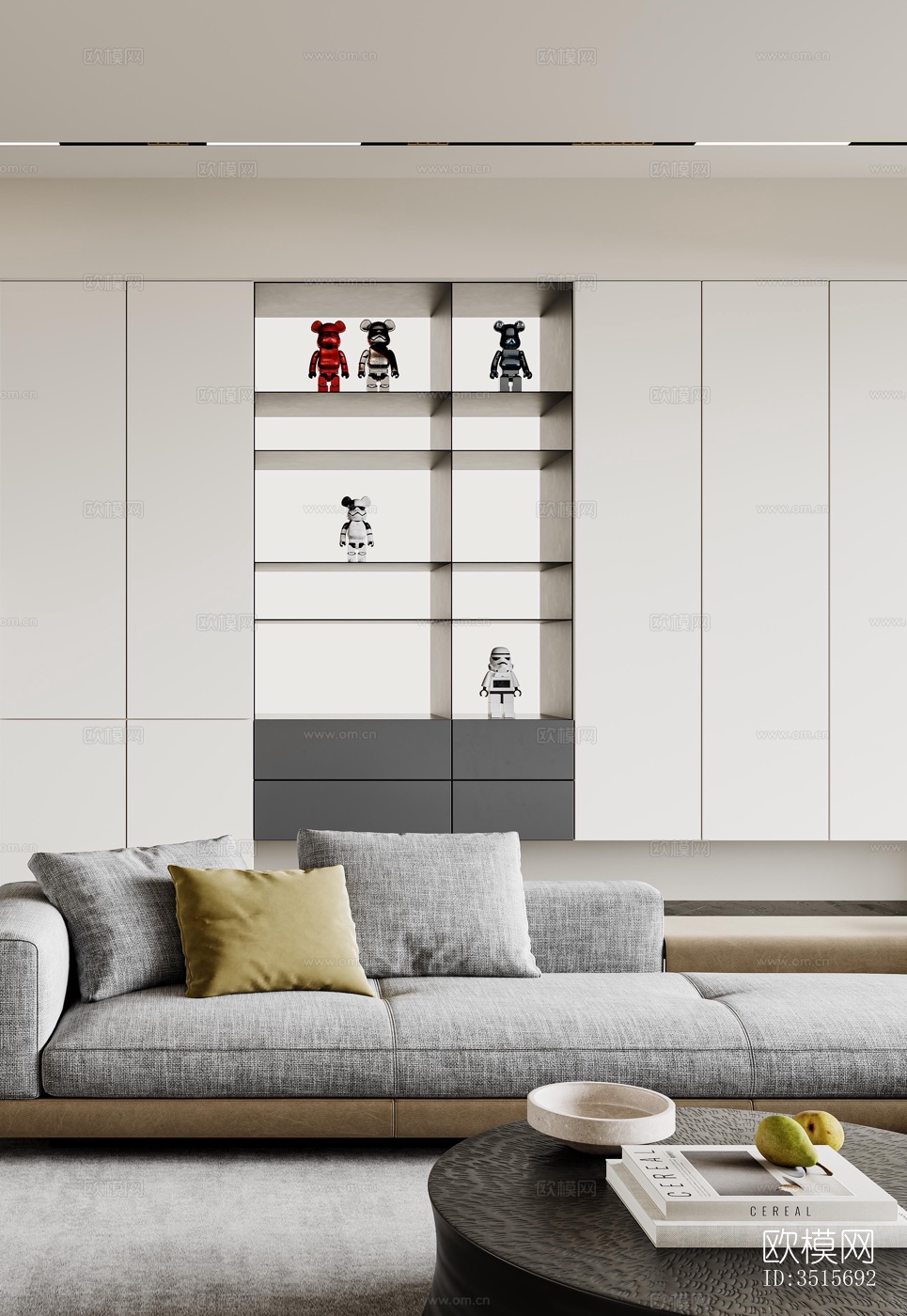 现代平层效果图下载（渲染图3）