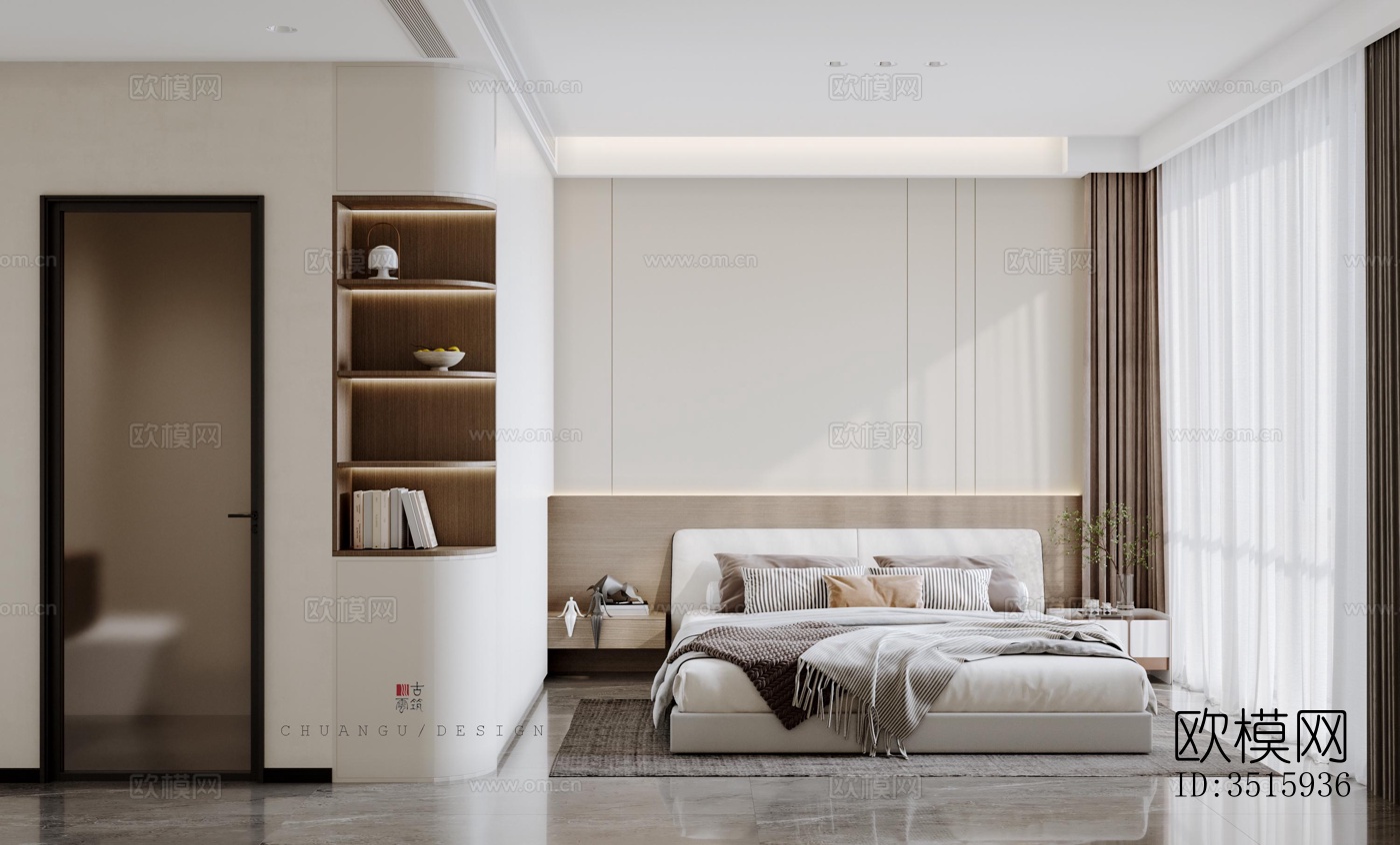 现代平层效果图下载（渲染图5）