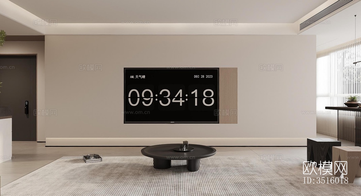 现代平层效果图下载（渲染图4）