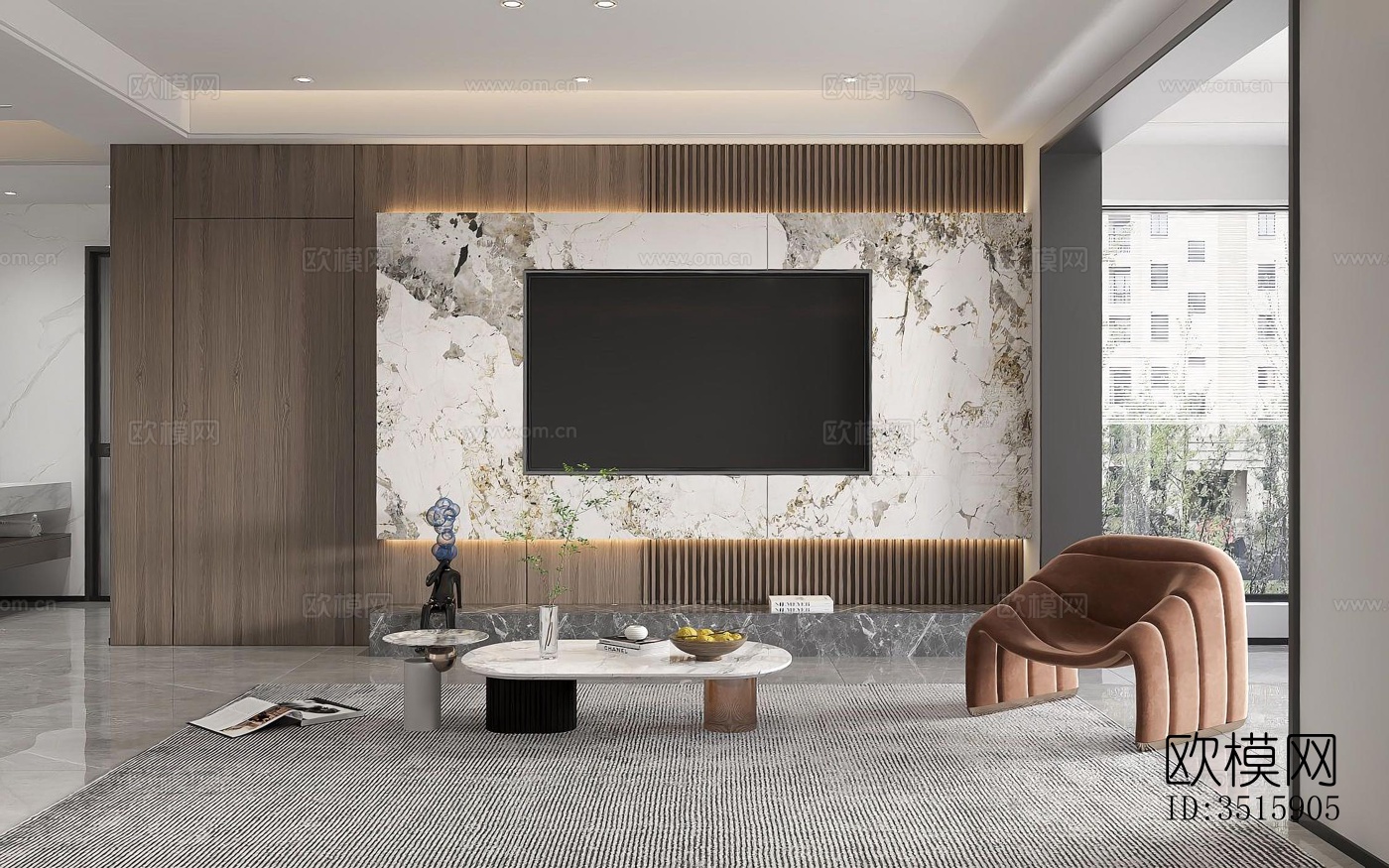 现代平层效果图下载（渲染图2）