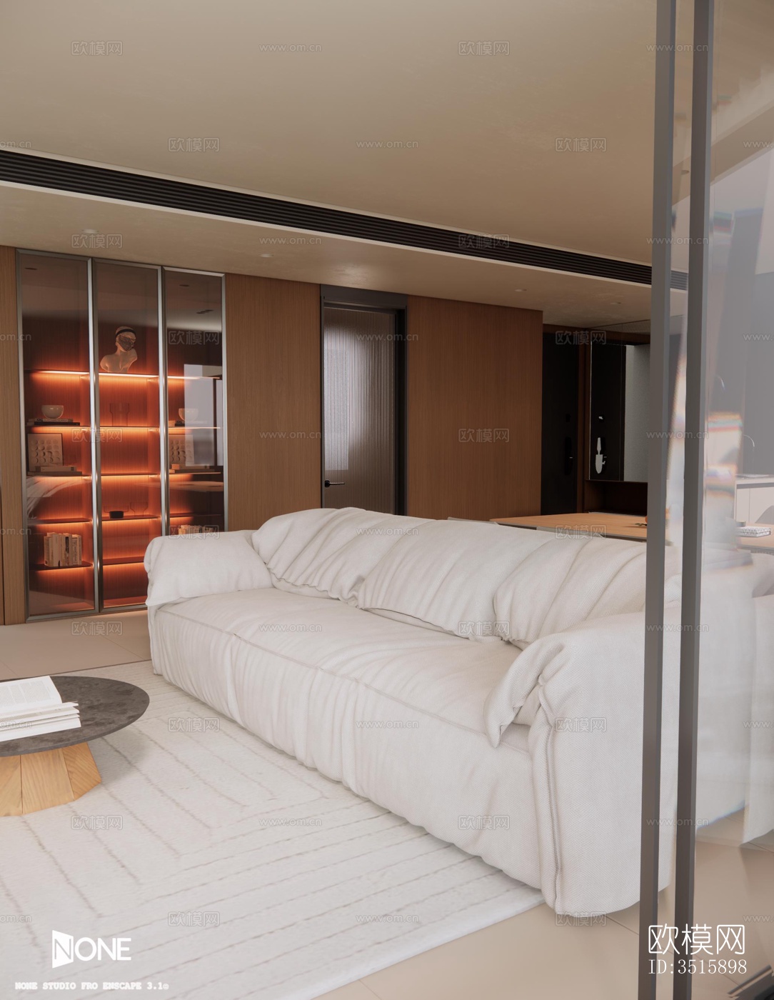 现代平层效果图下载（渲染图3）