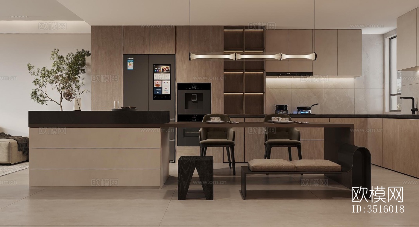 现代平层效果图下载（渲染图2）