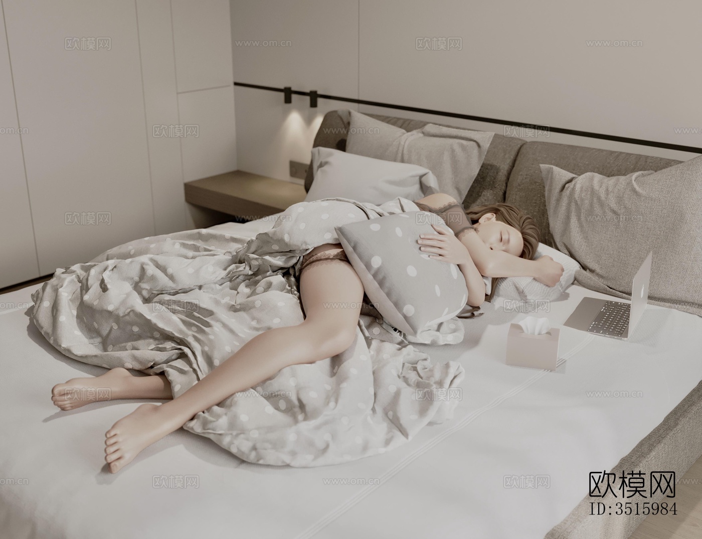 现代平层效果图下载（渲染图9）