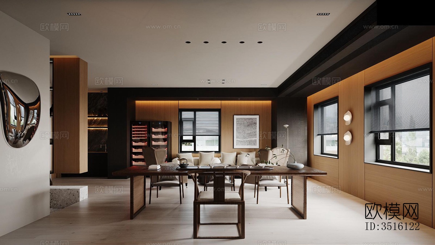 现代平层效果图下载（渲染图2）