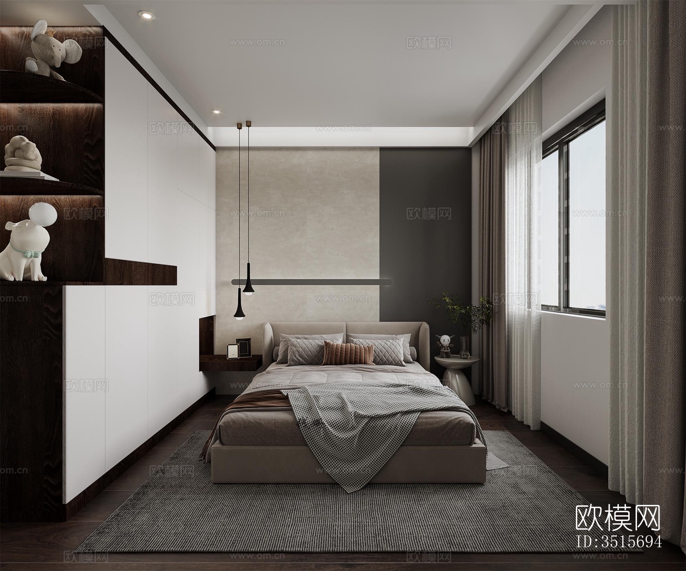 现代平层效果图下载（渲染图9）