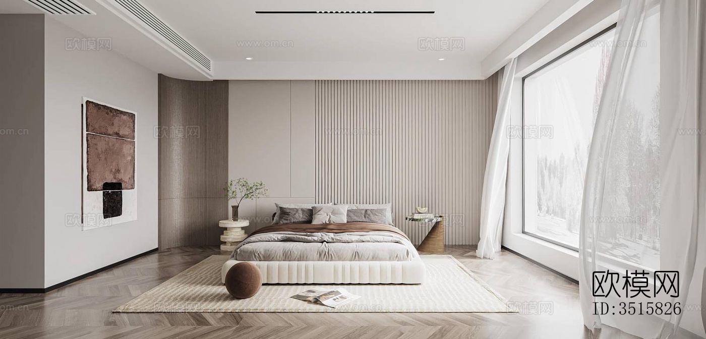 现代平层效果图下载（渲染图3）