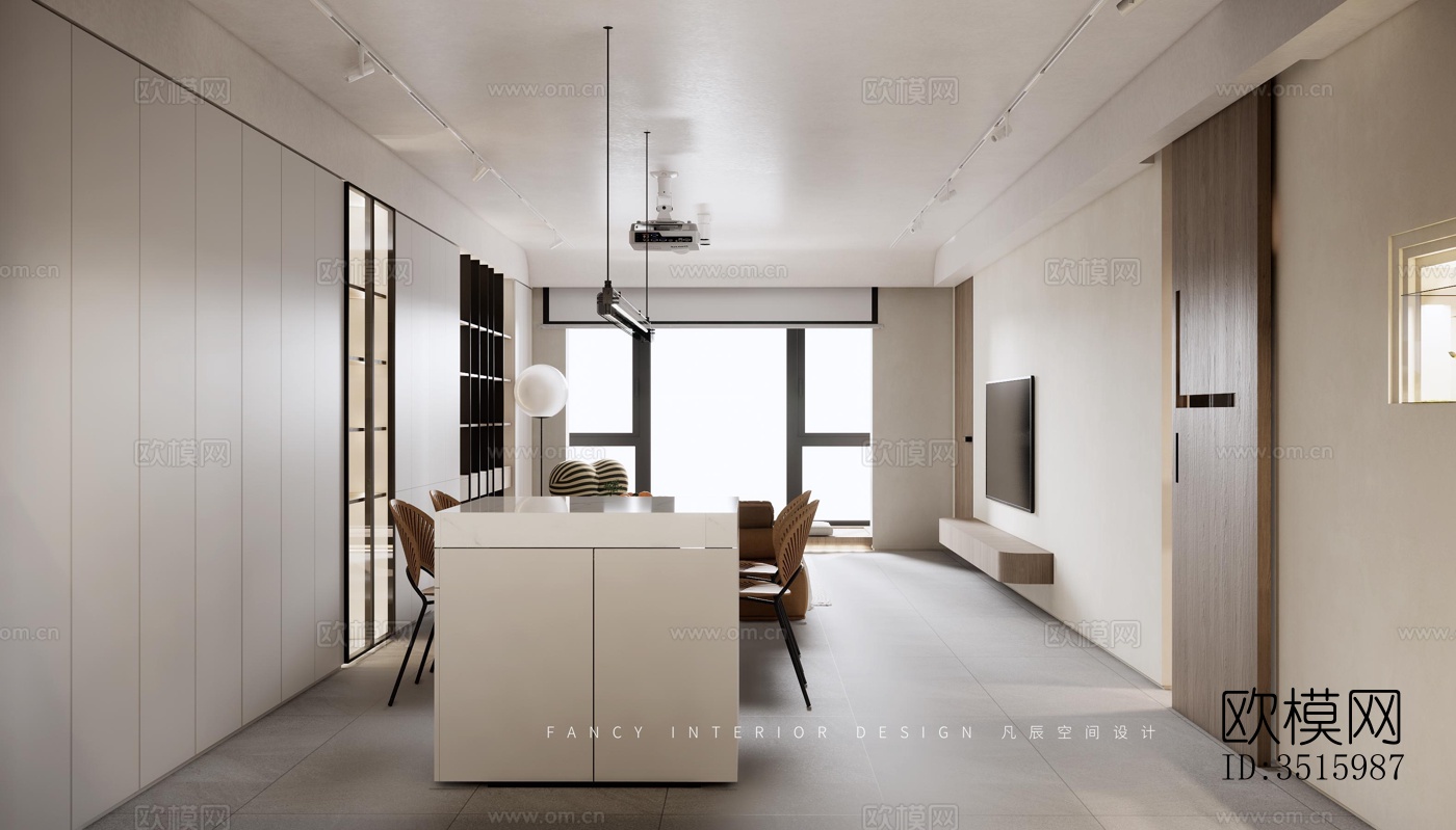 现代平层效果图下载（渲染图14）