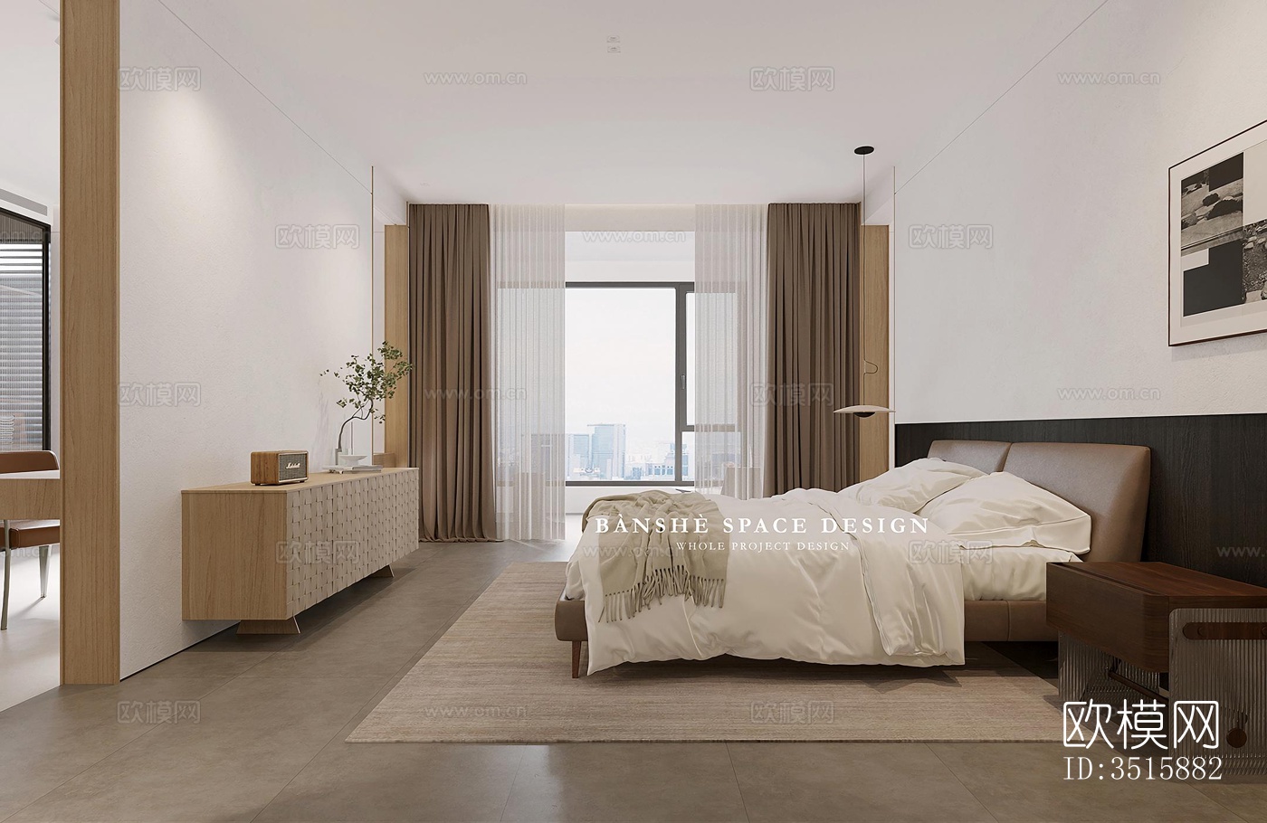 现代平层效果图下载（渲染图1）