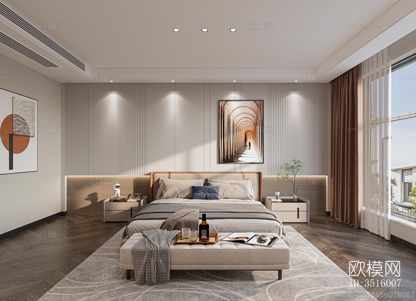 现代平层效果图下载（渲染图6）