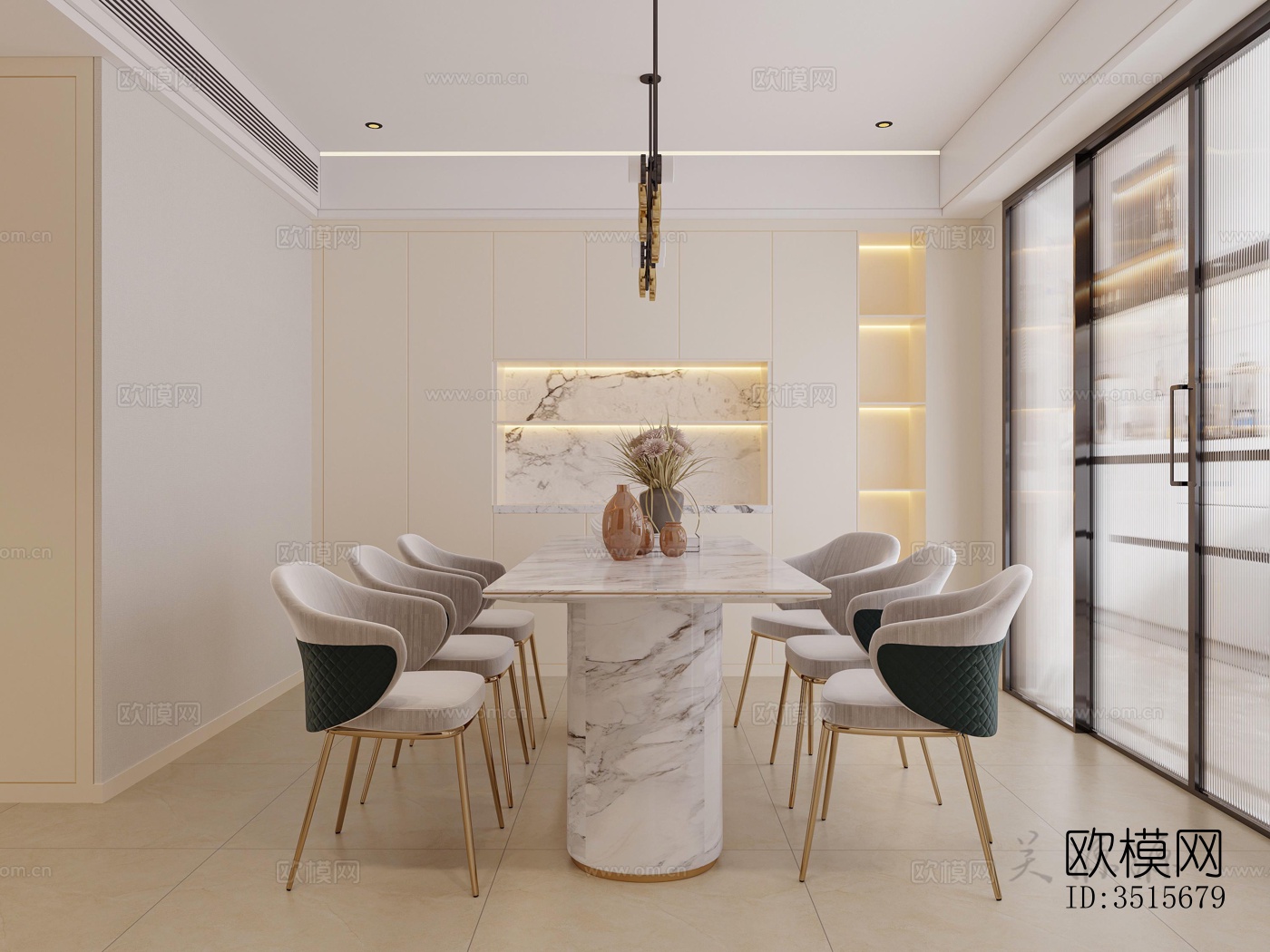 现代平层效果图下载（渲染图4）