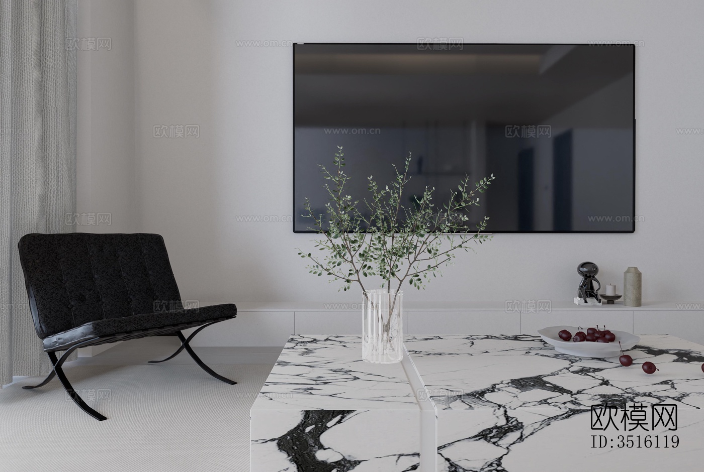 现代平层效果图下载（渲染图5）