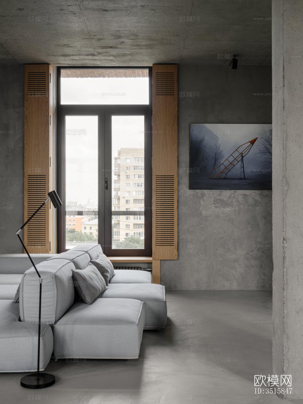 现代平层效果图下载（渲染图14）