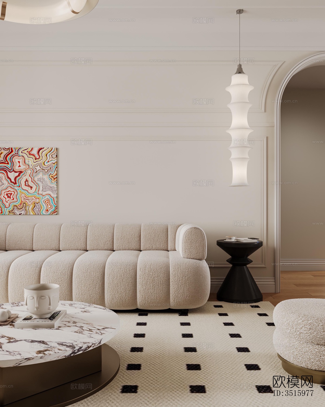 现代平层效果图下载（渲染图3）