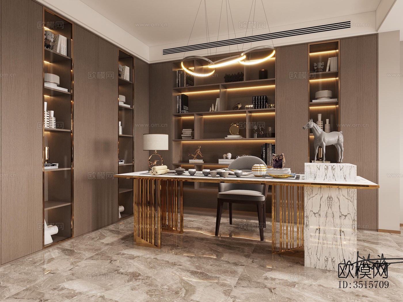 现代平层效果图下载（渲染图3）