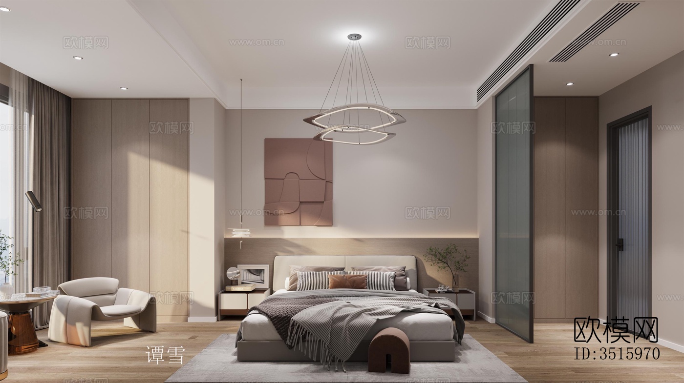 现代平层效果图下载（渲染图2）